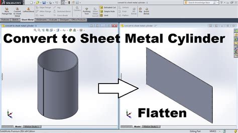 solidworks convert to sheet metal cylinder|solidworks flatten cone.